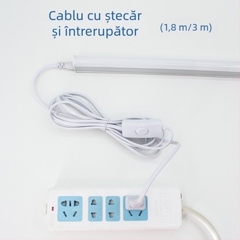 Accesorii LED colorate pentru tuburi T5-T8, cu întrerupător și cablu, lungime 1.8 m / 3 m / 5 m
