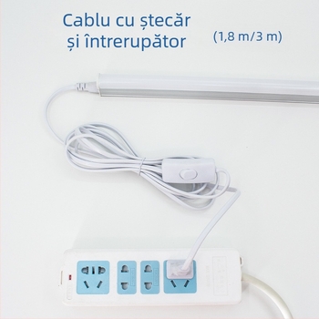 Accesorii LED colorate pentru tuburi T5-T8, cu întrerupător și cablu, lungime 1.8 m / 3 m / 5 m