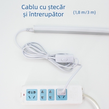 Accesorii LED colorate pentru tuburi T5-T8, cu întrerupător și cablu, lungime 1.8 m / 3 m / 5 m