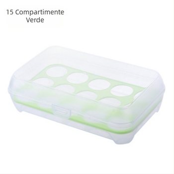 Cutie de ouă cu 15 compartimente pentru bucătărie, frigider și picnic, tavă de plastic portabilă