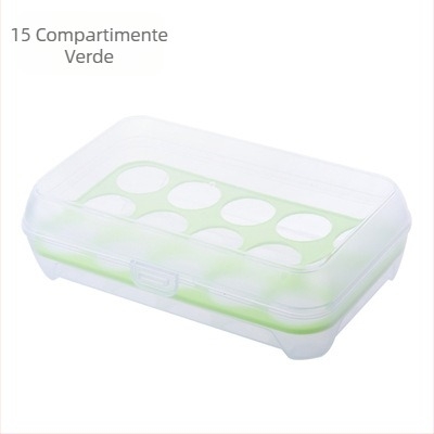 Cutie de ouă cu 15 compartimente pentru bucătărie, frigider și picnic, tavă de plastic portabilă