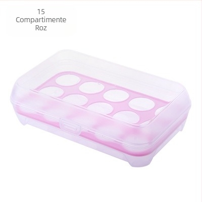 Cutie de ouă cu 15 compartimente pentru bucătărie, frigider și picnic, tavă de plastic portabilă