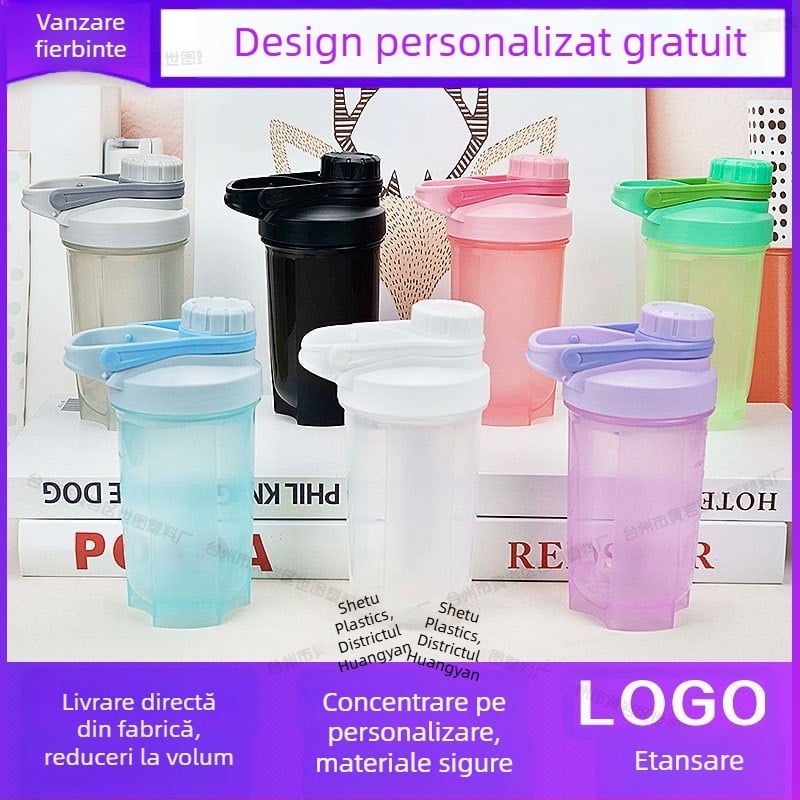 Pahar pentru proteine și shake, din plastic, model nou, cu logo personalizabil