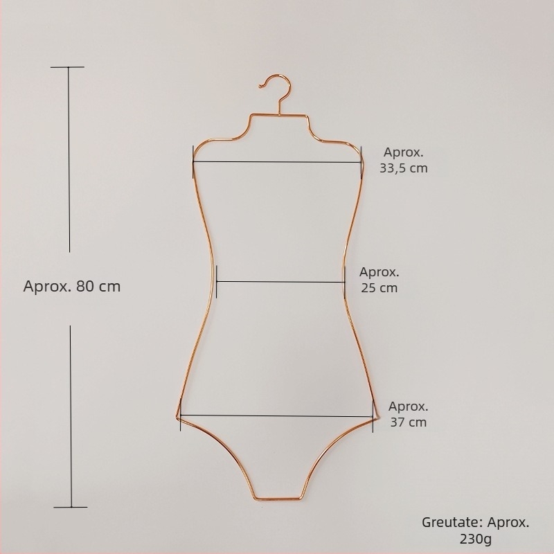 Cuier auriu pentru bikini și costume de baie, pentru afișaj