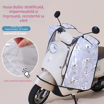 Husă impermeabilă pentru parbrizul frontal al bicicletelor electrice și motocicletelor, pentru toate anotimpurile