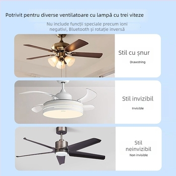 Telecomandă fără fir universală pentru ventilatorul de tavan și lumină — montaj discret, controlul vitezei și temporizare