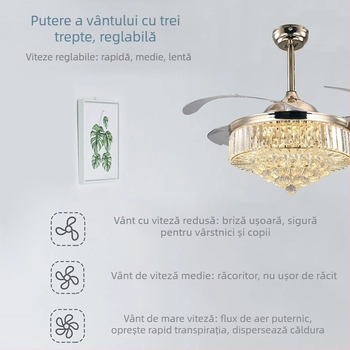 Telecomandă fără fir universală pentru ventilatorul de tavan și lumină — montaj discret, controlul vitezei și temporizare