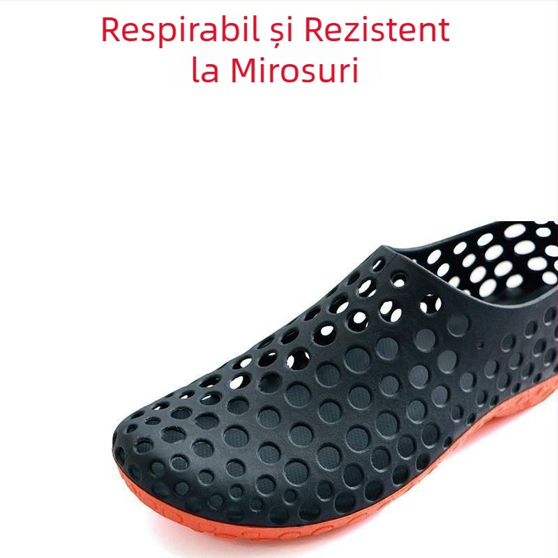 Sandale din cauciuc pentru bărbați, perforate, antiderapante, casual de vară