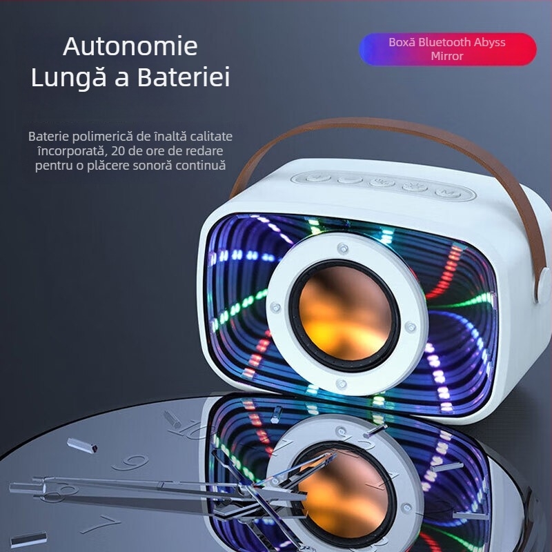 W20 Space Capsule difuzor Bluetooth cu oglindă Abyss, design suspendat și lumini colorate, sunet de înaltă calitate