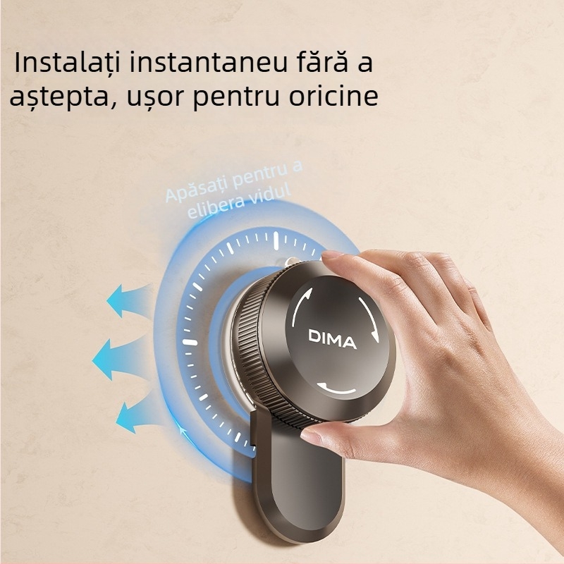 Suport pentru uscător de păr cu ventuză, montaj pe perete, fără găuri, depozitare în baie