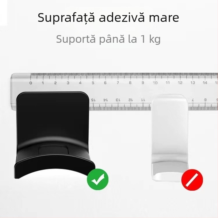 Suport pentru căști PC, fără găuri, cârlig pe perete, montaj cu bandă adezivă pentru cămin