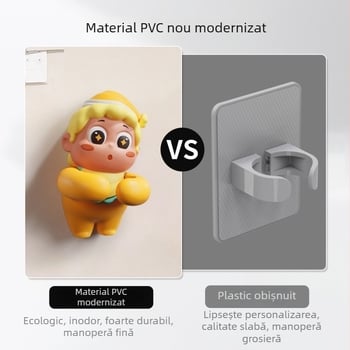 Organizator de baie în formă de stea, cu suport pentru periuța de dinți și raft pentru pieptene montat pe perete