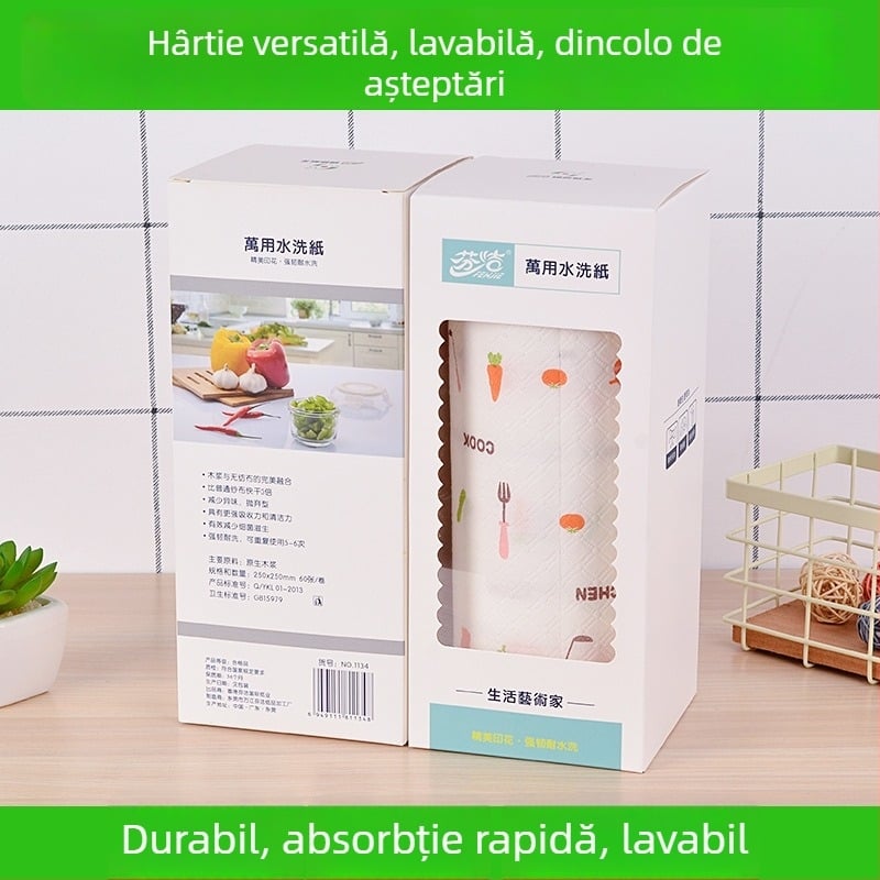 Șervețele de bucătărie din material nețesut, o singură folosință, imprimeu cu desene animate, lavete de curățare multifuncționale, 25×25 cm, 60 buc.
