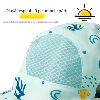 Șapcă de soare pentru copii cu boruri mari, protecție UV, respirabilă, stil pescăresc, vară
