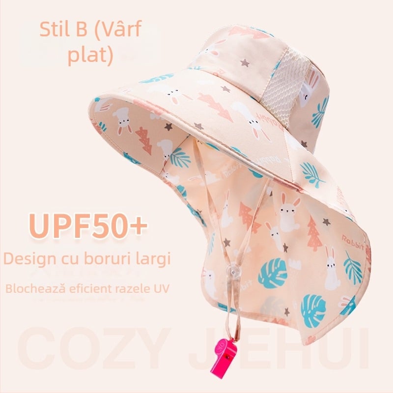 Șapcă de soare pentru copii cu boruri mari, protecție UV, respirabilă, stil pescăresc, vară