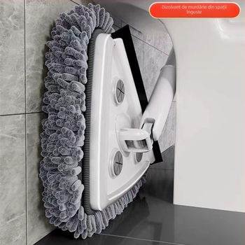 Mop triunghiular pentru curățarea sticlei, cu cap plat din chenille, pentru uz casnic