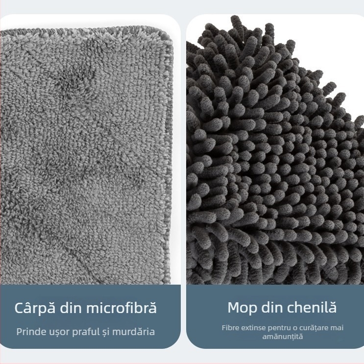 Mop triunghiular pentru curățarea sticlei, cu cap plat din chenille, pentru uz casnic