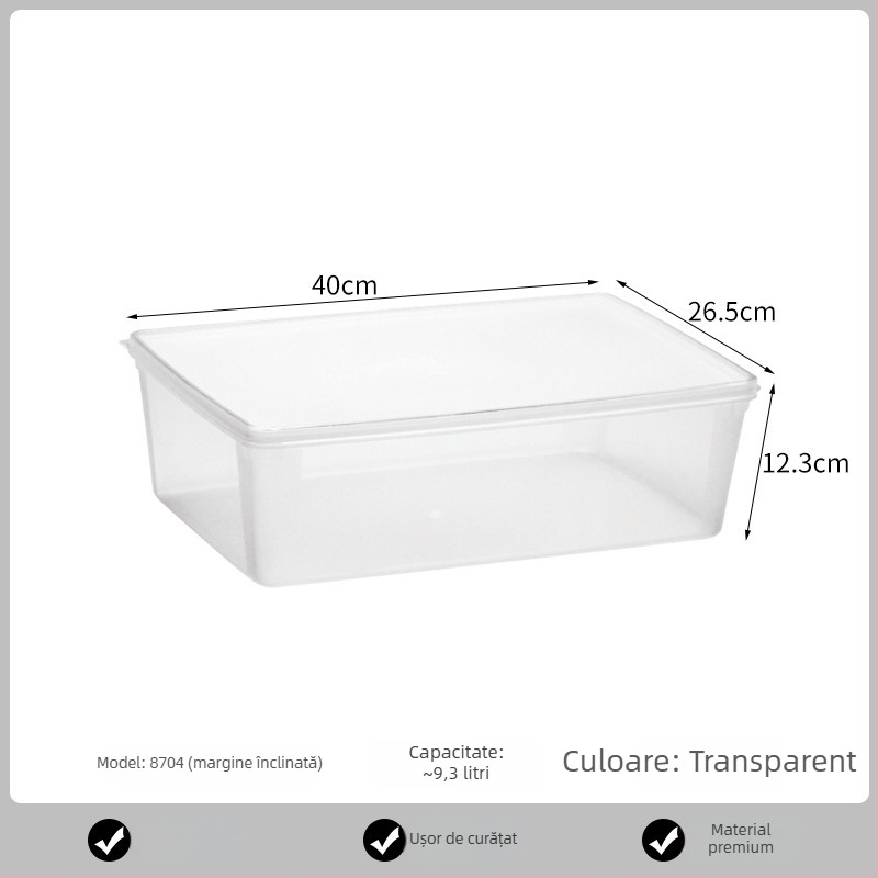 Recipient de depozitare alimentară transparent, sigilat, pentru fructe, frigider și congelator, capacitate mare