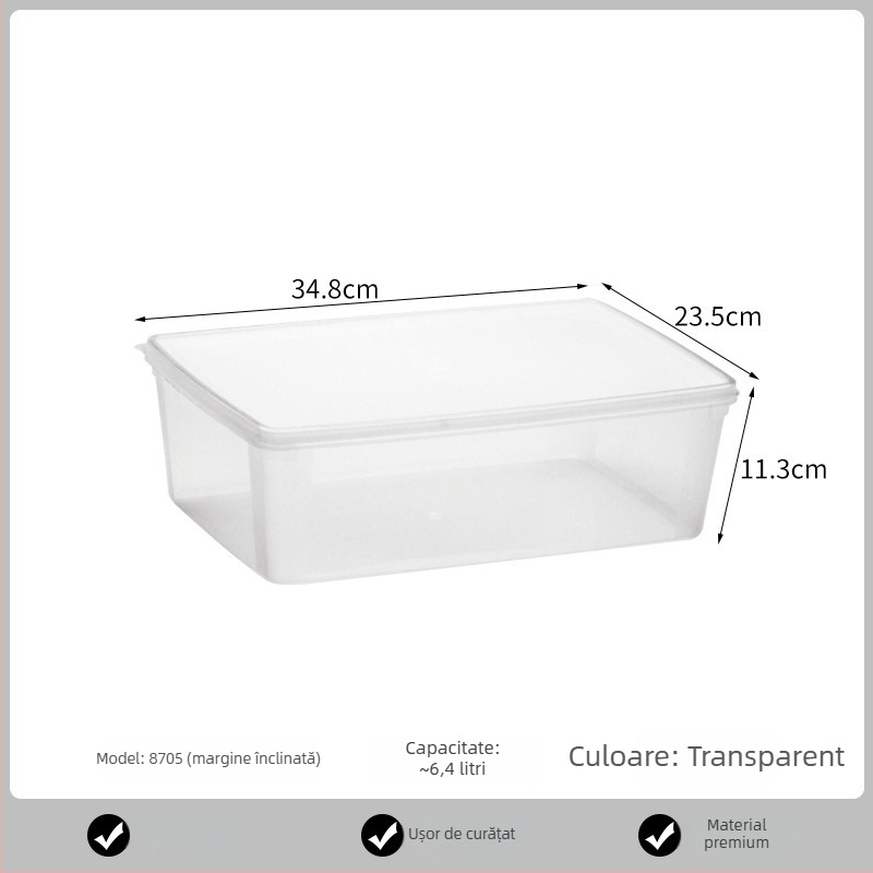 Recipient de depozitare alimentară transparent, sigilat, pentru fructe, frigider și congelator, capacitate mare