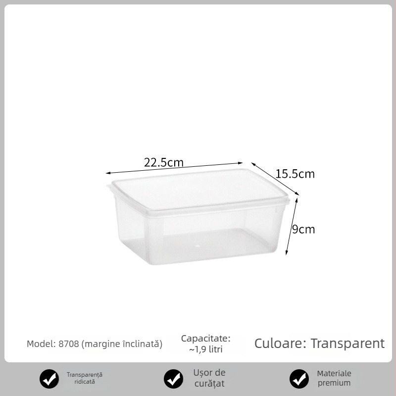 Recipient de depozitare alimentară transparent, sigilat, pentru fructe, frigider și congelator, capacitate mare