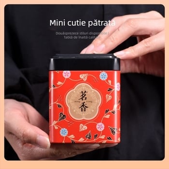 Cutie metalică pentru ceai, 50 g, compactă, pentru călătorii, sigilată
