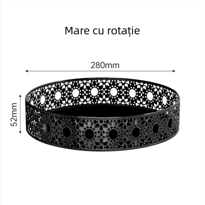 Raft rotativ pentru condimente din oțel carbon, model perforat, organizator de bucătărie