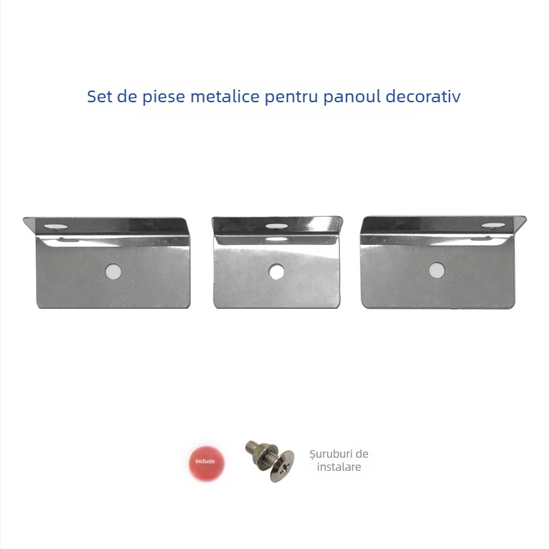 Kit de montaj pentru suport din sticlă și metal pentru hotă integrată, cu ramă în formă de 7, suport din sticlă, clips metalic și încuietoare magnetică