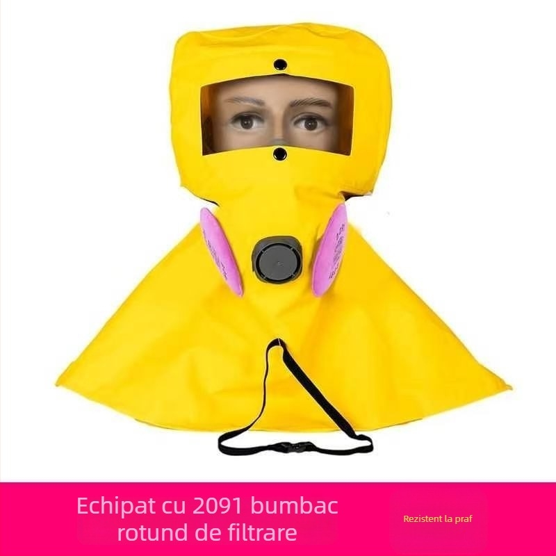 Căciulă de protecție pentru praf și gaze toxice, pentru vopsire cu pulverizare, șlefuire și decorare, rezistentă la acizi și baze, respirabilă, protecție împotriva stropilor chimici
