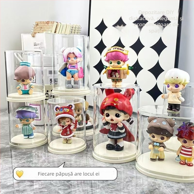 Casetă transparentă de expoziție pentru figuri, cutie de depozitare pentru blind-boxuri, suport de afișaj pentru figuri Pop Mart, raft rezistent la praf