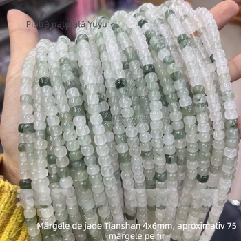 Mărgele din jad Ice Jade, Jad Tianșan pentru bijuterii DIY, mărgele spacer 8 mm, rotunde, semifabricate