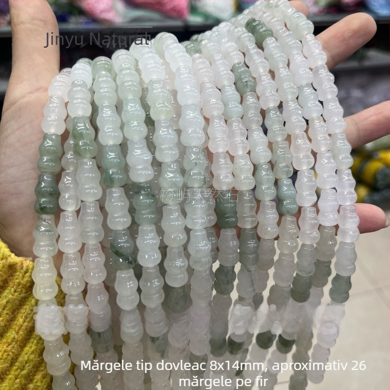 Mărgele din jad Ice Jade, Jad Tianșan pentru bijuterii DIY, mărgele spacer 8 mm, rotunde, semifabricate