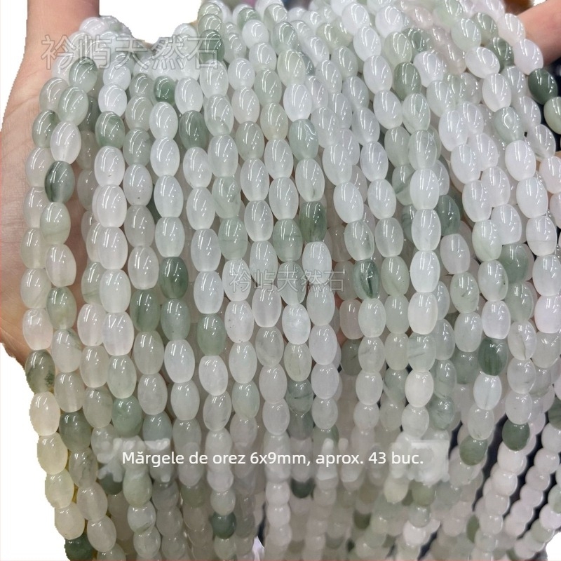 Mărgele din jad Ice Jade, Jad Tianșan pentru bijuterii DIY, mărgele spacer 8 mm, rotunde, semifabricate