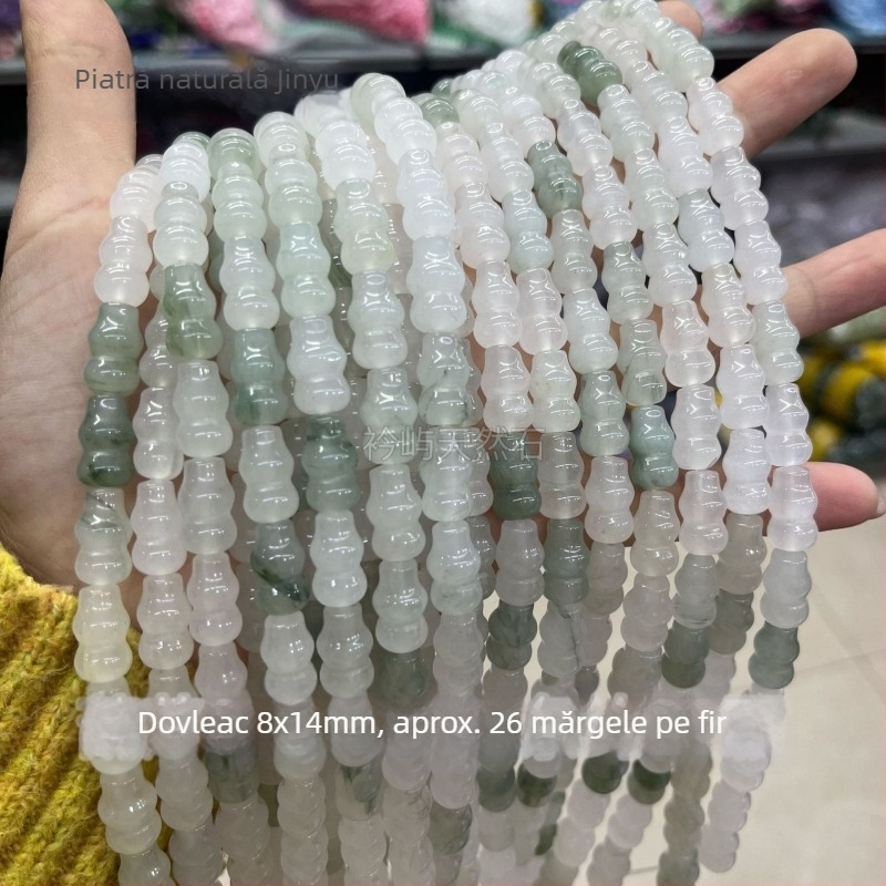 Mărgele din jad Ice Jade, Jad Tianșan pentru bijuterii DIY, mărgele spacer 8 mm, rotunde, semifabricate