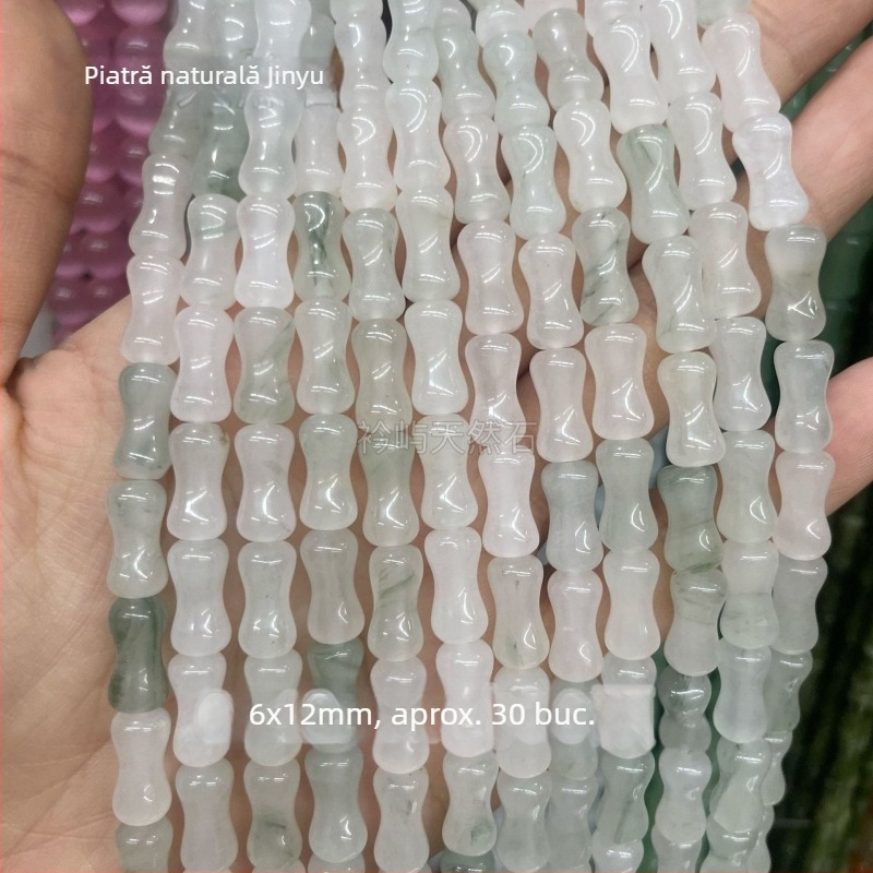 Mărgele din jad Ice Jade, Jad Tianșan pentru bijuterii DIY, mărgele spacer 8 mm, rotunde, semifabricate
