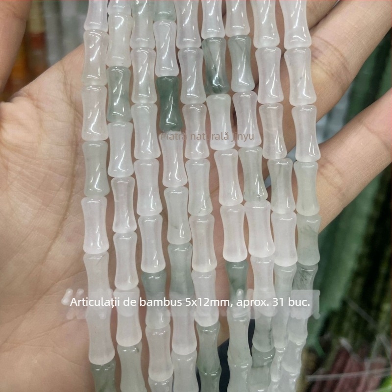 Mărgele din jad Ice Jade, Jad Tianșan pentru bijuterii DIY, mărgele spacer 8 mm, rotunde, semifabricate