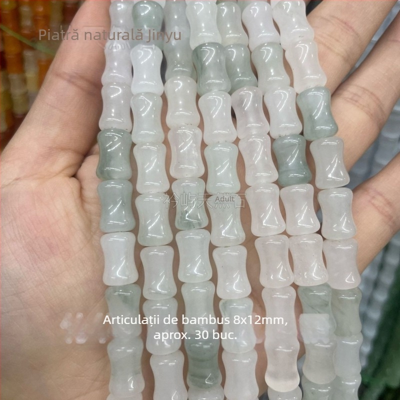 Mărgele din jad Ice Jade, Jad Tianșan pentru bijuterii DIY, mărgele spacer 8 mm, rotunde, semifabricate