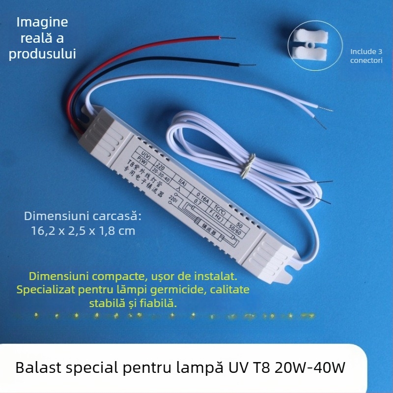 Lampa UV pentru sterilizare cu balast electronic, universal T8 19-40W
