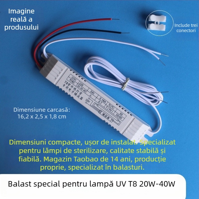 Lampa UV pentru sterilizare cu balast electronic, universal T8 19-40W
