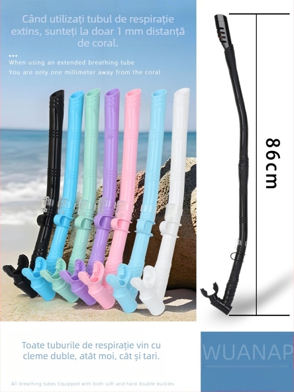 Snorkel lung cu furtun din silicon – dual-use, uscat complet/semi-uscat