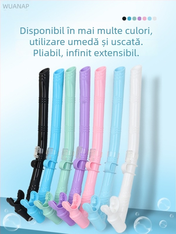 Snorkel lung cu furtun din silicon – dual-use, uscat complet/semi-uscat