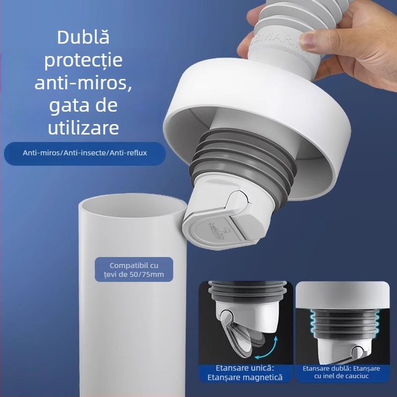 Submarine kit etanșare scurgere chiuvetă – inel anti-odor și capac de închidere a canalului