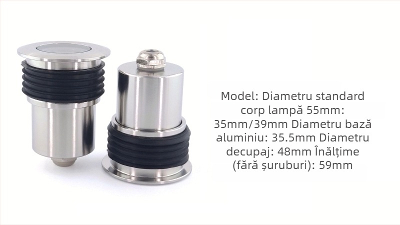 Lampă LED submersibilă subterană din oțel inoxidabil, 55 mm, 1W, set de iluminare pentru trepte, exterior, rezistentă la apă