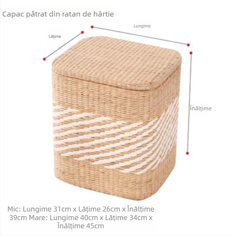 Taburet de depozitare împletit din ratan, bază din lemn, bancă de intrare multifuncțională pentru pantofi și șezut