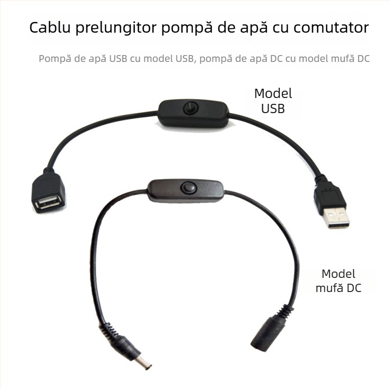 Pompa mică de apă electrică, 12V DC fără perii, pompă submersibilă USB pentru acvariu casnic