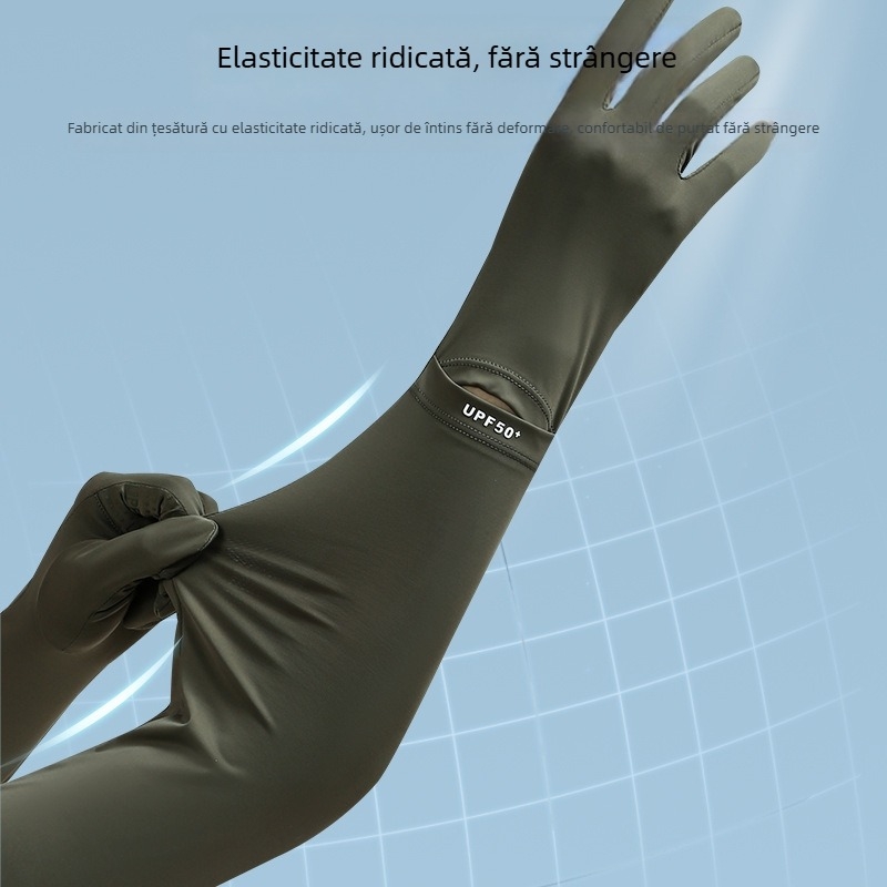 Mâneci de protecție solară pentru femei, vară, anti-UV, țesătură Ice, ușoare, lungi pentru plimbări în aer liber