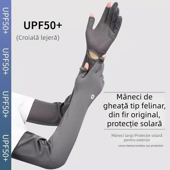 2025 Mănuși lungi de protecție solară cu manșete din ice silk pentru condus și ciclism