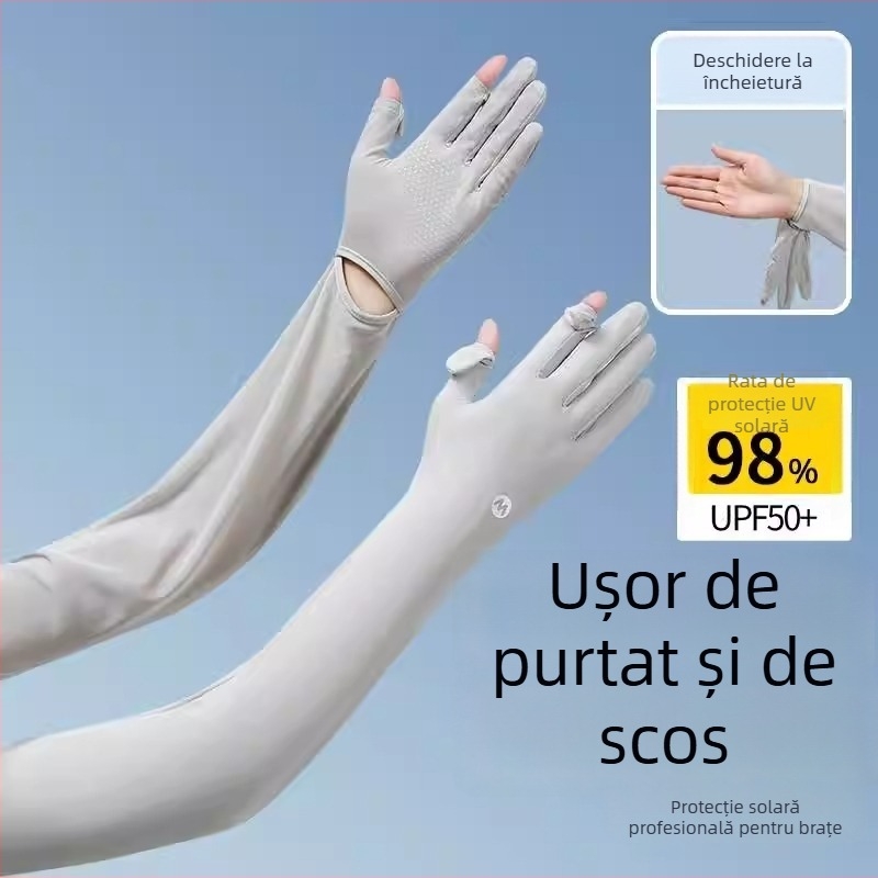 2025 Mănuși lungi de protecție solară cu manșete din ice silk pentru condus și ciclism