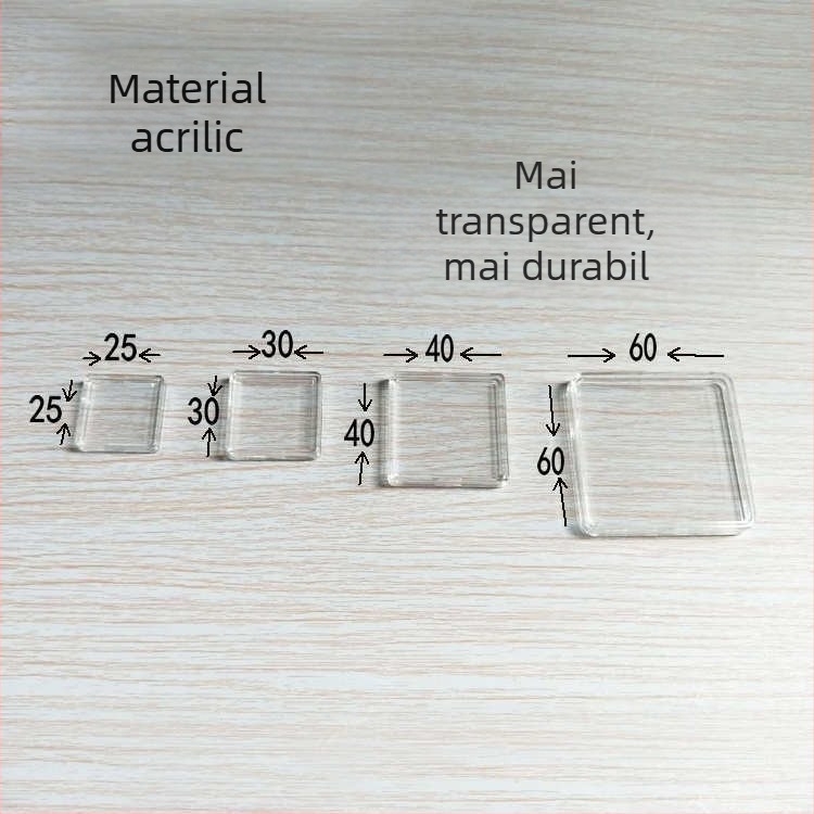 Cutie de protecție din acril pentru medalii comemorative, transparentă, cu capac, dimensiuni 25x25/30x30/40x40/60x60, PMMA.
