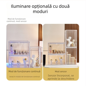 Dulap transparent de afișare pentru jucării și blocuri de construcție, raft de depozitare cu aspect acrilic pentru modele