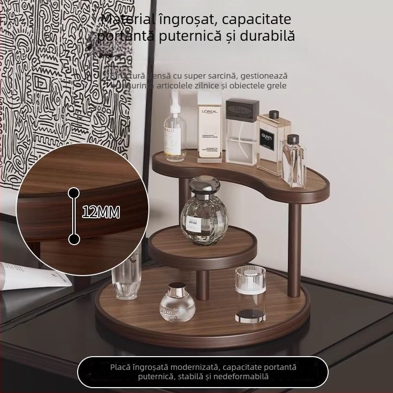 Raft de depozitare pentru baie, organizator cosmetic cu mai multe niveluri pentru ruj, parfum și îngrijire a pielii